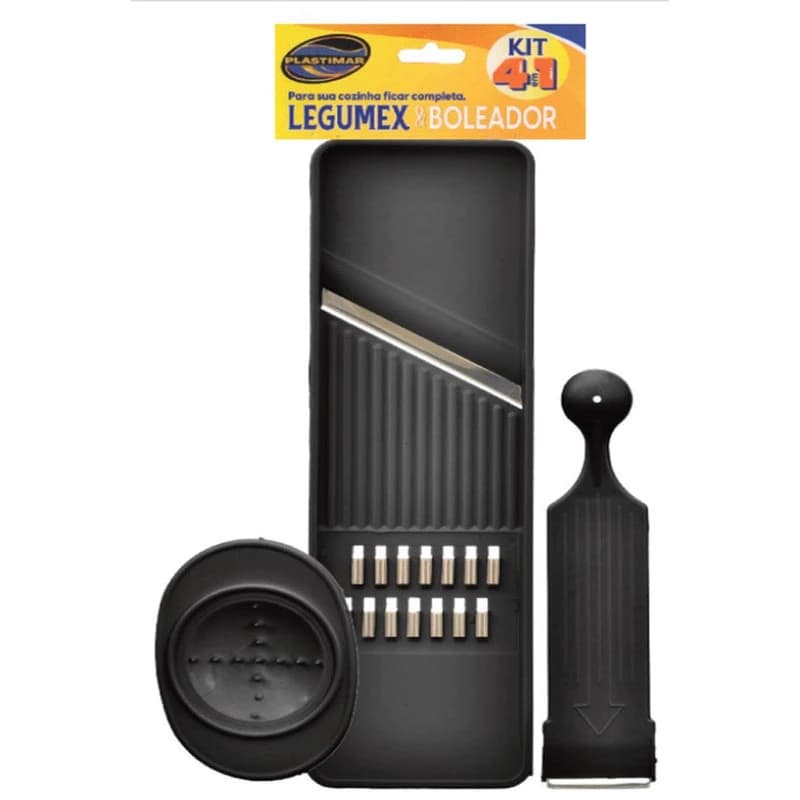 Kit Legumex + Boleador Preto Blister Para Cortar e Modelar Legumes e Frutas na Cozinha