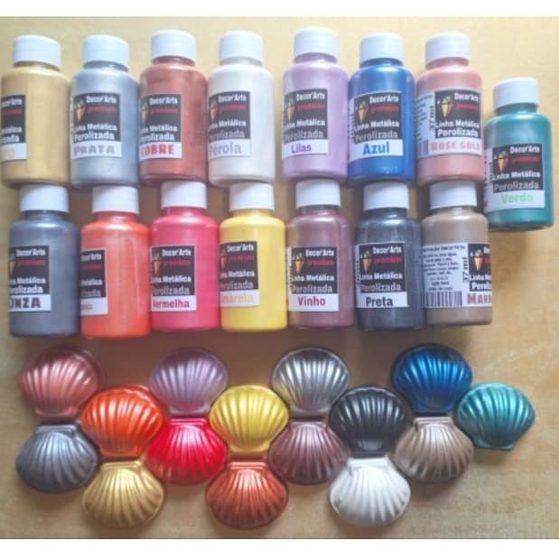 Tinta Metálica  Perolizada para Artesanato 37ml
