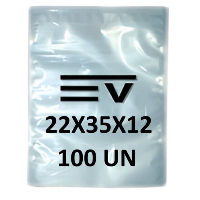 Sacos de Embalagem a Vácuo lisa 22x35  12 micras - 100 Unidades