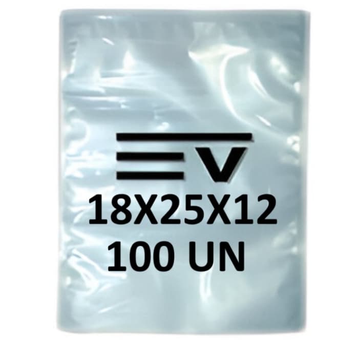 Sacos de Embalagem a Vácuo lisa 18x25  12 micras - 100 Unidades
