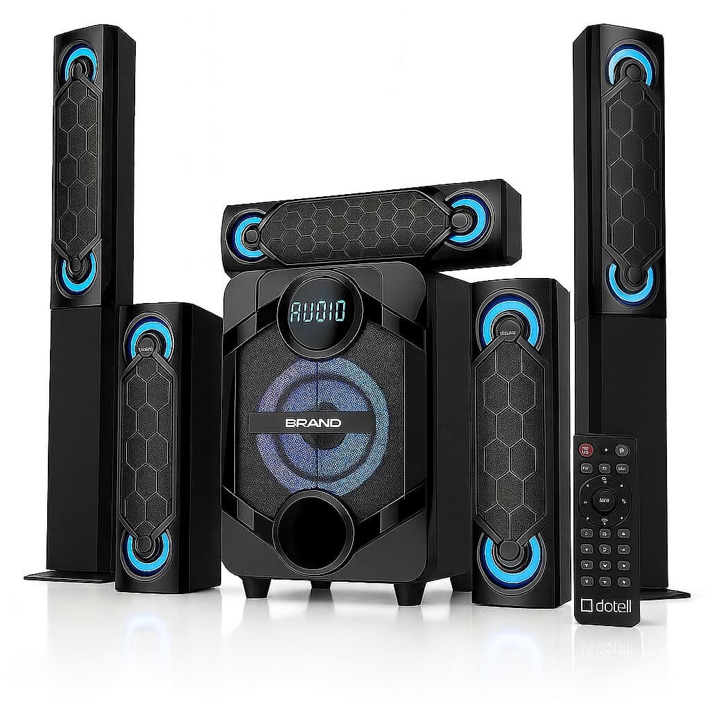 Caixa de Som Home Theater 5.1 Bluetooth/usb/sd/fm/tela Led/AUX/Controle