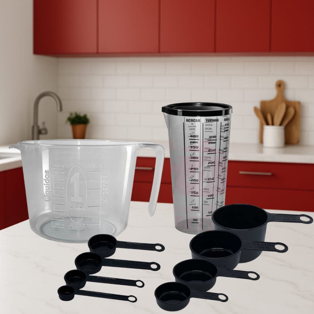 Kit Medidor 8, 9 e 10 peças cozinha  confeitaria casa