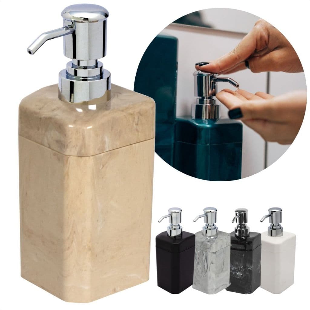 Porta Sabonete Líquido Com Fixação Adesiva e Válvula Dosadora