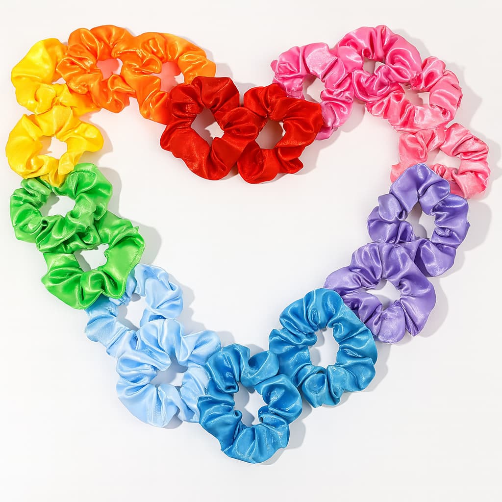 Kit 10 Xuxinhas de Cetim Elástico Antifrizz Macias para Cabelo Feminino