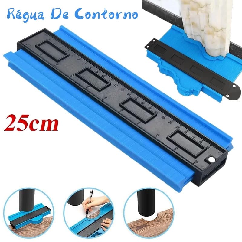 Régua de Contorno Gabarito Copiador de Cantos Para Contorno Irregulares Quinas Pisos Azulejos Trena