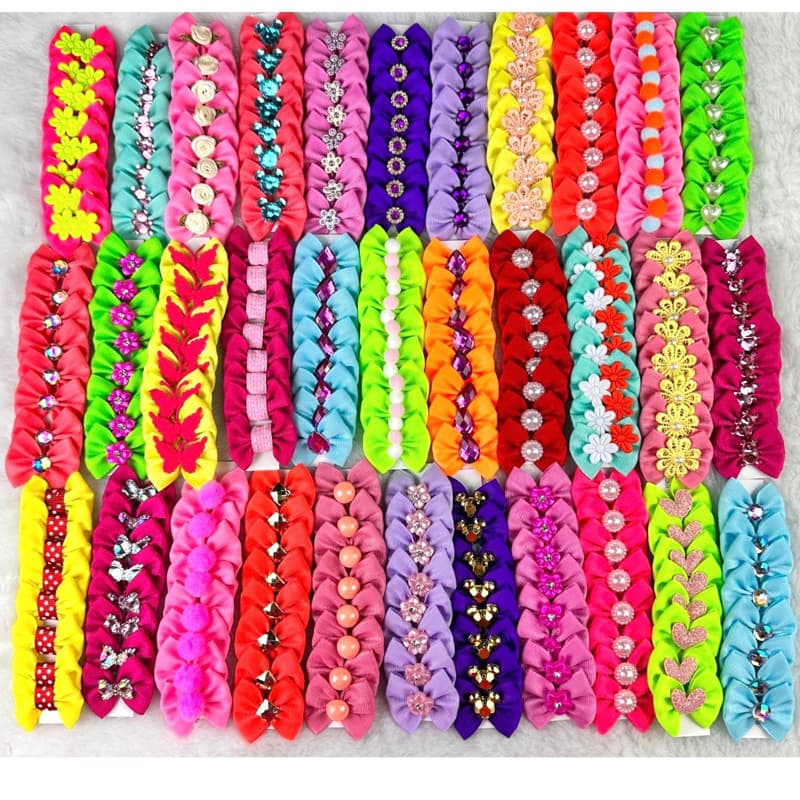 80 Laços Pet Médios-Laços  dia a dia -Variacao-100 Ponto de Luz-100 Mini Adesivos -