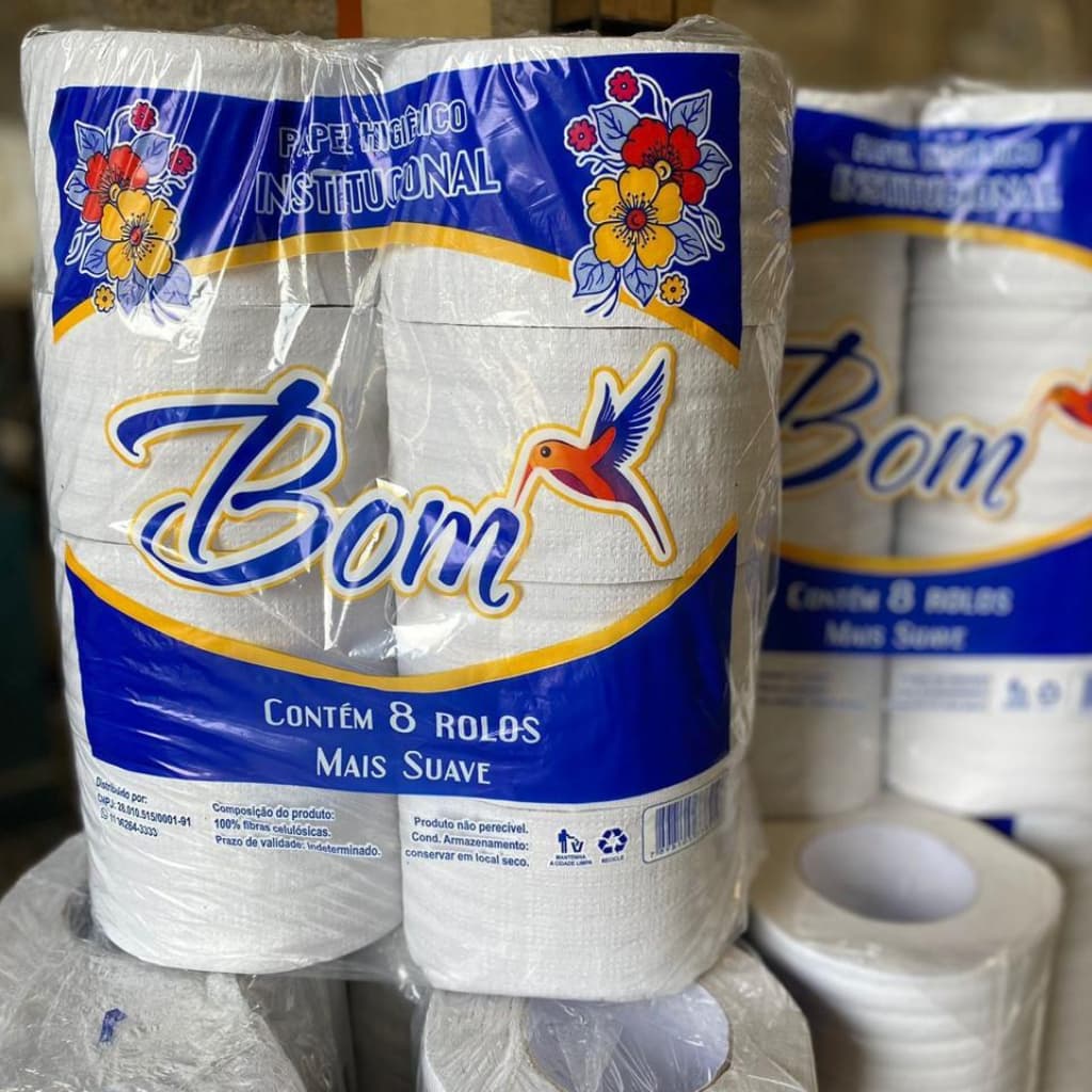 8 Rolos Papel higienico Grande Rolão Bom Folha Simples Grande Para Escritorios Comercios e Casa