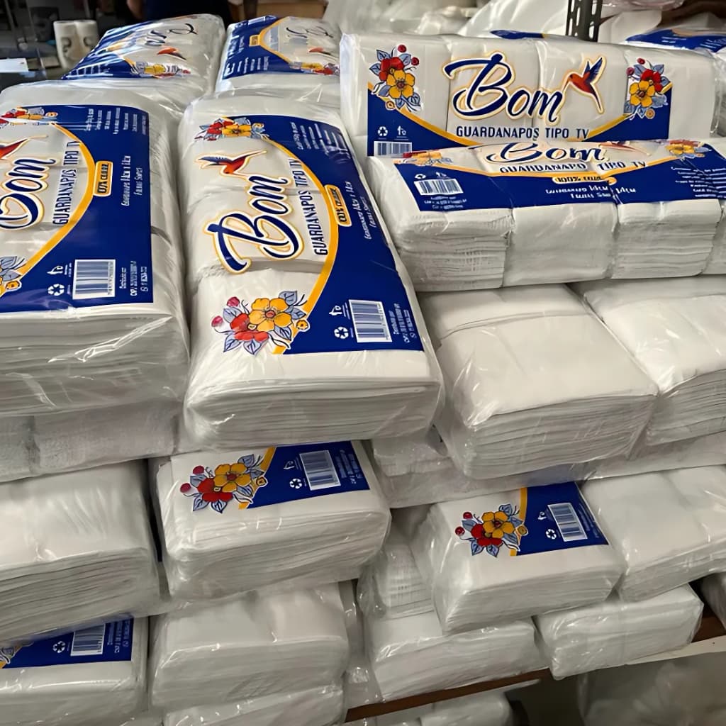 Kit 6500 Guardanapos Papel Tipo Tv Seda  Balcão Lanchonete Restaurante Padaria 14x14 Super Oferta