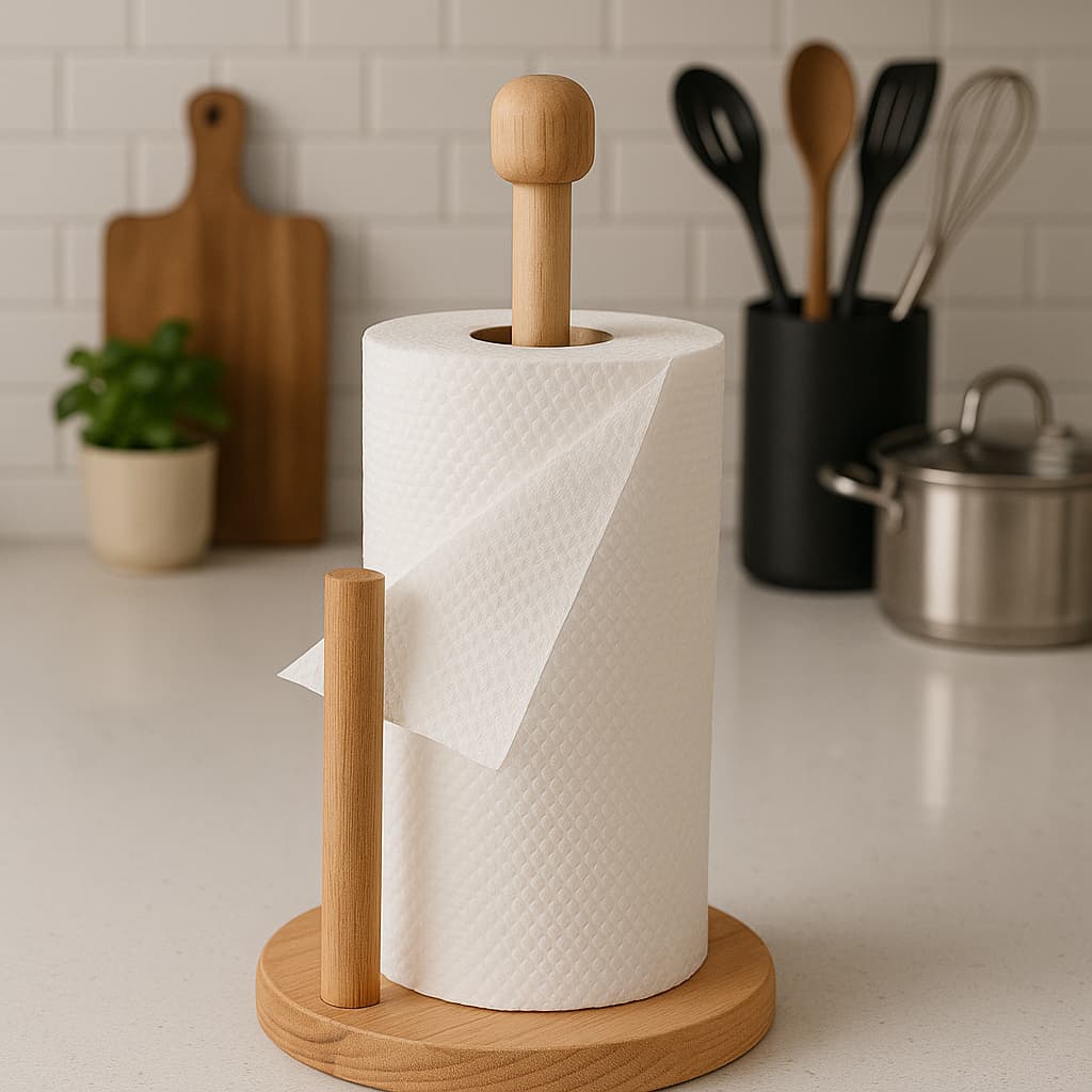 Porta papel toalha porta guardanapos de madeira e coração