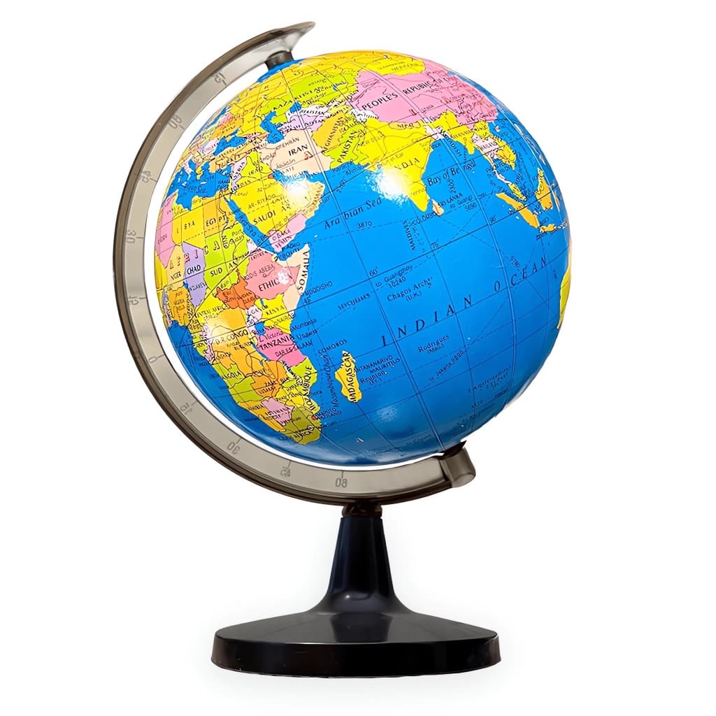 Globo Terrestre Giratório Escolar Mapa Mundi 16cm/23cm Decoração De Mesa