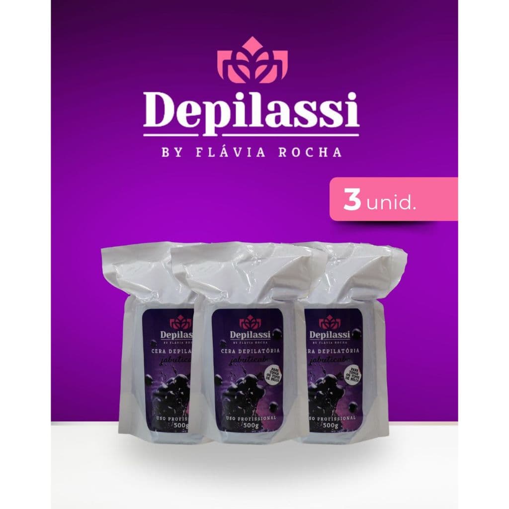 Cera de Jabuticaba 500g Depilassi 3 unidades