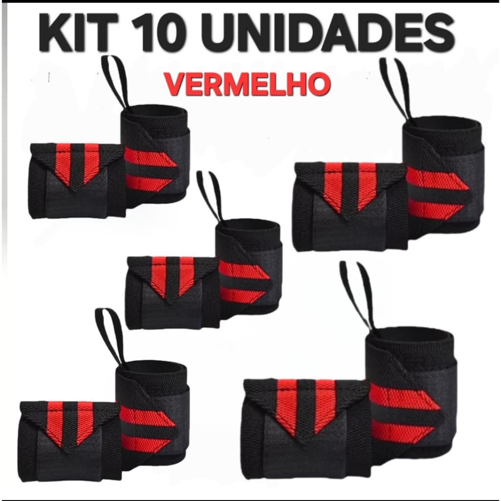Munhequeira Elástica Profissional Crossfit Lpo Powerlifting KIT ( LEVE + POR MENOS 5 PARES )