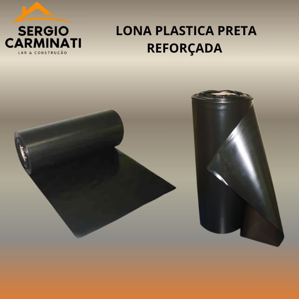 Lona Plastica Preta Reforçada Grossa 4 ou 6 metros para Proteção piso, pintura obra 100 micras