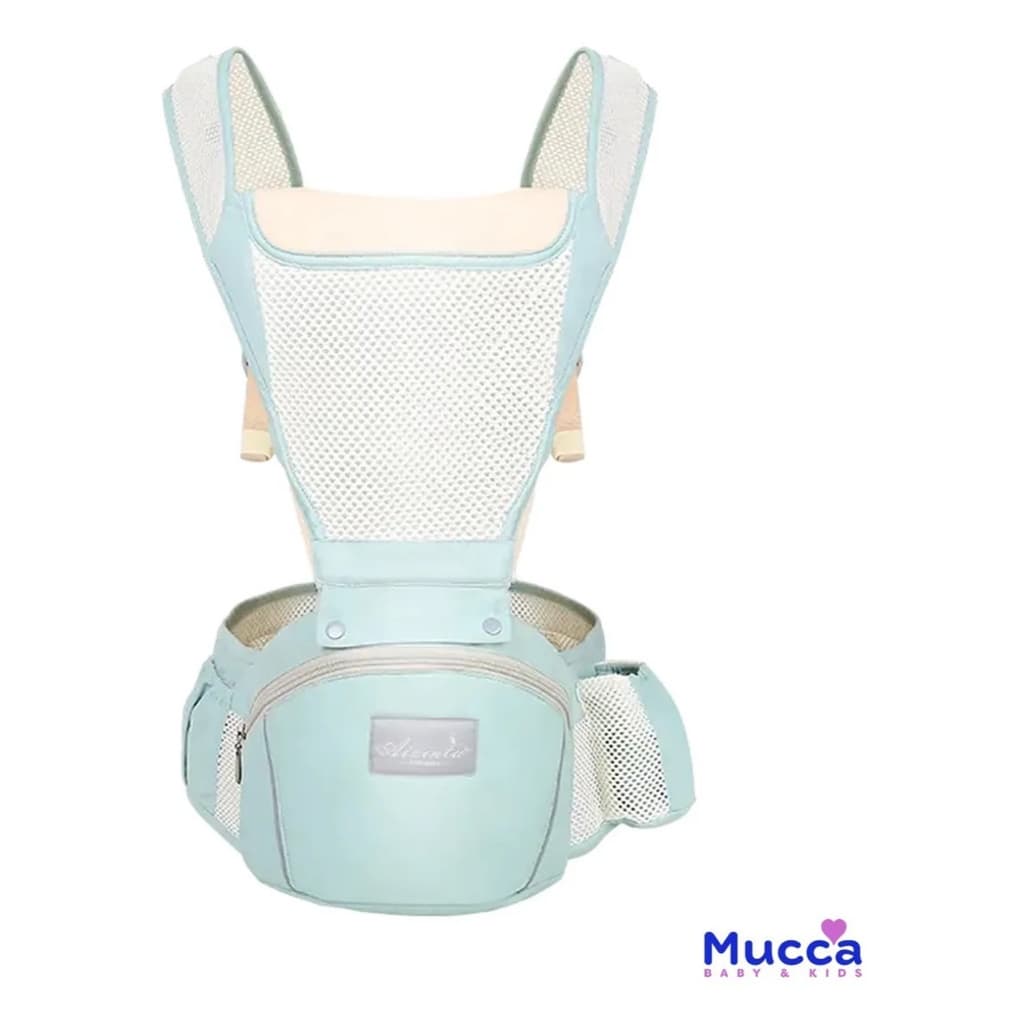 Canguru Ergonômico Carregador de Bebê de Passeio Confort Cool Mucca Verde Água