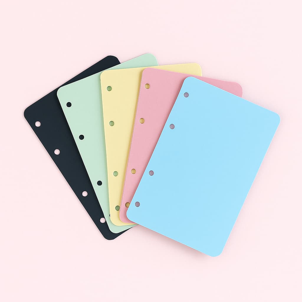 Kit 4 Divisórias Subcapa Coloridas Fichário Caderno Argolado 4 furos A5 - Papel Color Plus 180g