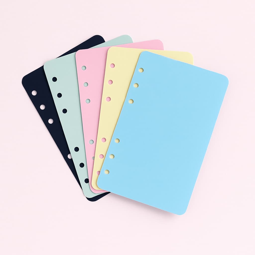 Kit 4 Divisórias Subcapa Coloridas Fichario Caderno Argolado 6 furos A5 -  Papel Color Plus 180g