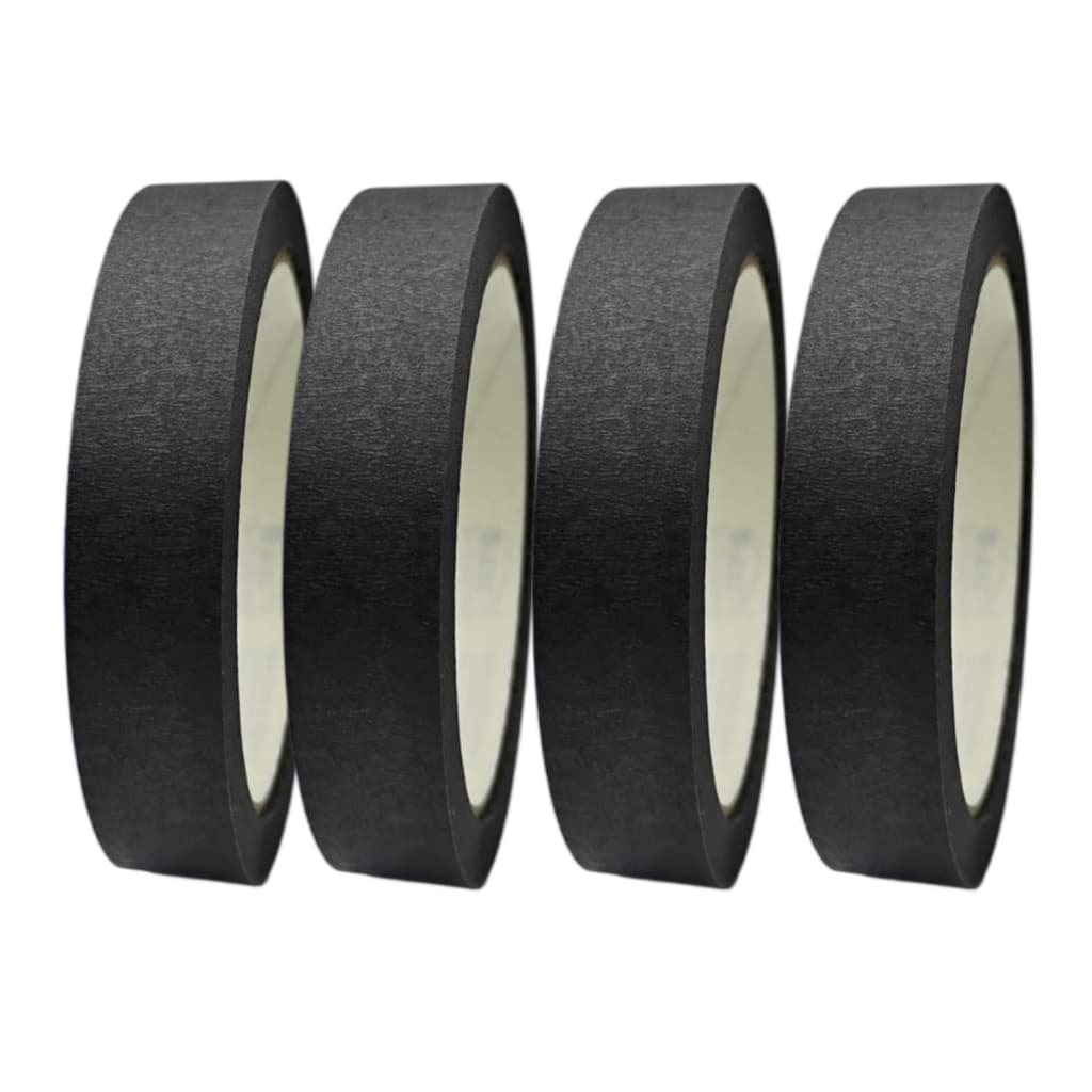 4 Fita Crepe Fina Preta 18mm X 30m Alta Fixação Eventos Decoração Artesanatos