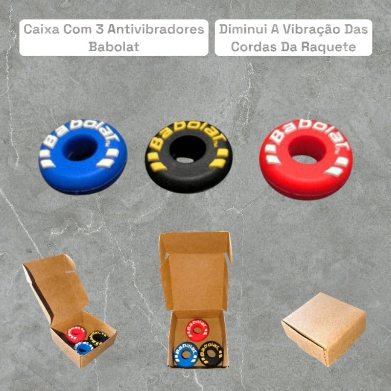 Antivibrador Babolat - Kit Com 3 Unidades - Para Raquetes De Tênis