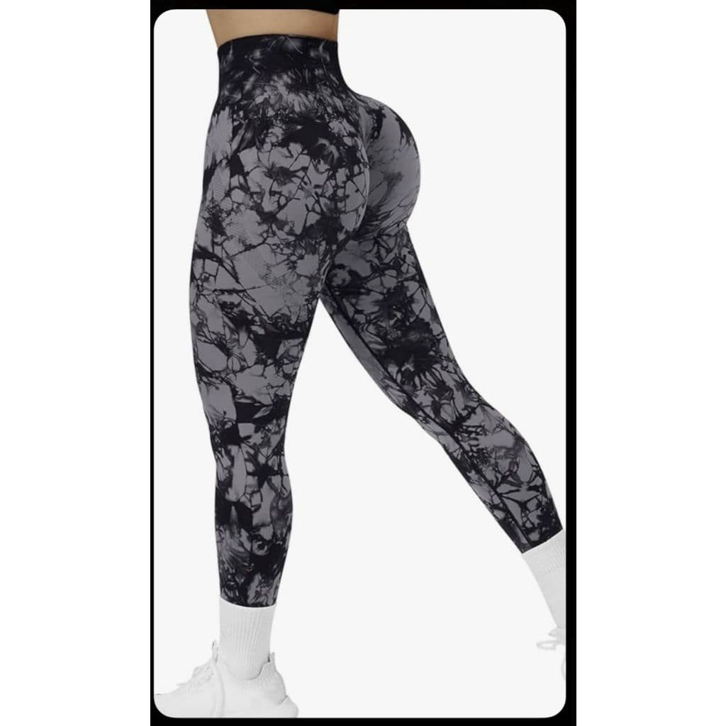 Calça Legging Feminina Marmorizada Fitness Tie Dye Academia Cintura Alta Ajuste Perfeito ao Corpo