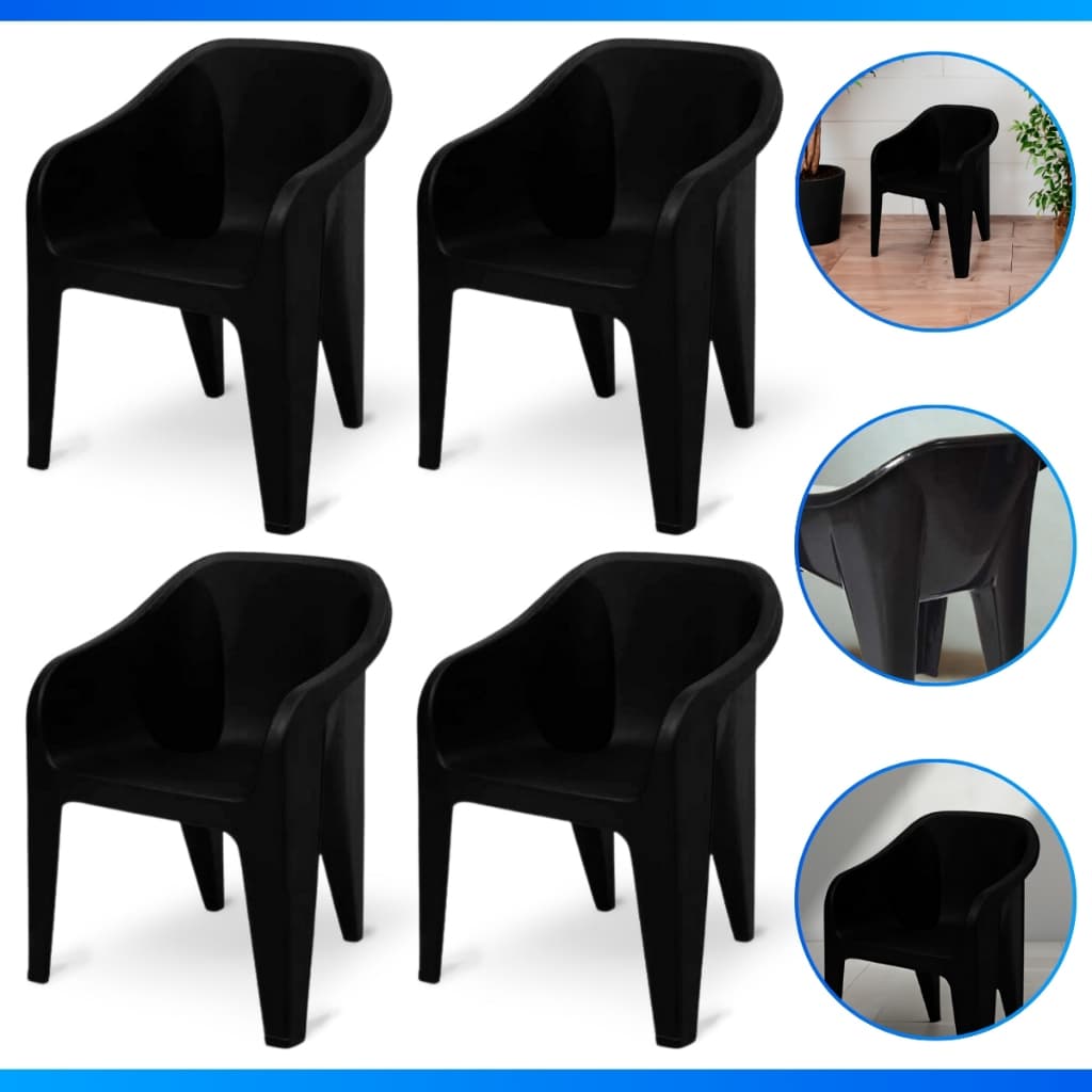 Kit 1, 2 ou 4 Poltrona Cadeira Plástica Suporta Até 150kg Material Altamente Resistente - ATACADO