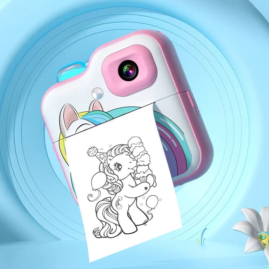 Câmera Impressão Instantânea Crianças Vídeo Fotografia Digital Mini Impressora Térmica