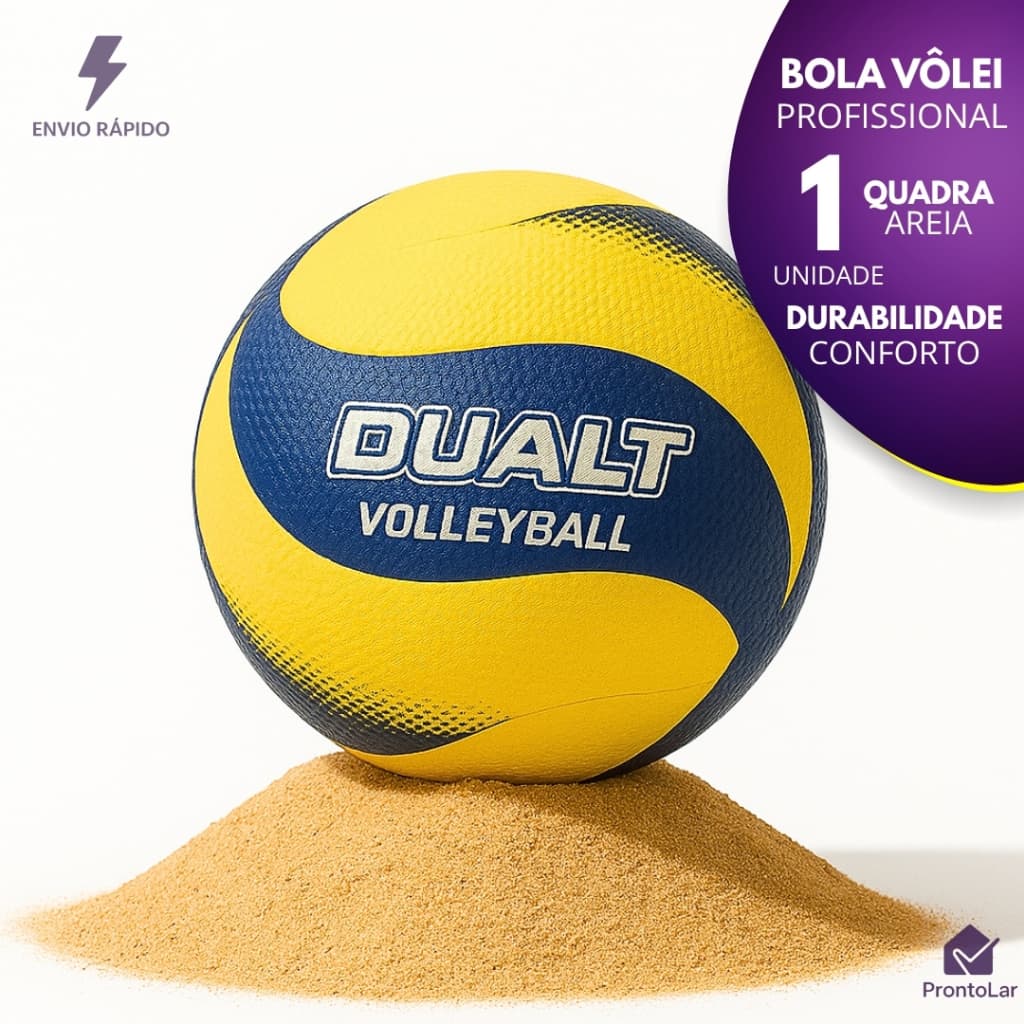 Bola de Vôlei Quadra Praia Profissional  Dualt Vp200 PVC Amarela