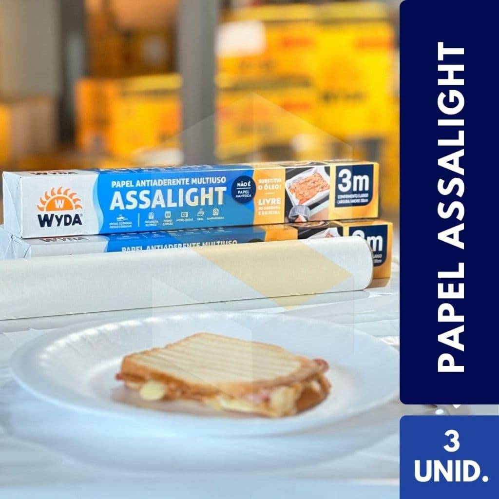 Kit 3 Rolos AssaLight Wyda Premium 3m Papel Antiaderente
