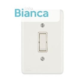 Interruptor Simples 10A 250V~ com Placa Branca 4x2 – Linha Bianca | B2001| Apoio Materiais Elétricos