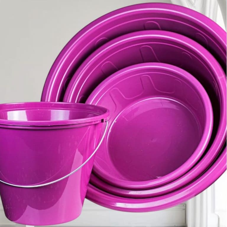 Jogo de Lavanderia com 3 Bacias 28L + 15L + 7,5L e 1 Balde 5,5L Multiuso Utilidades