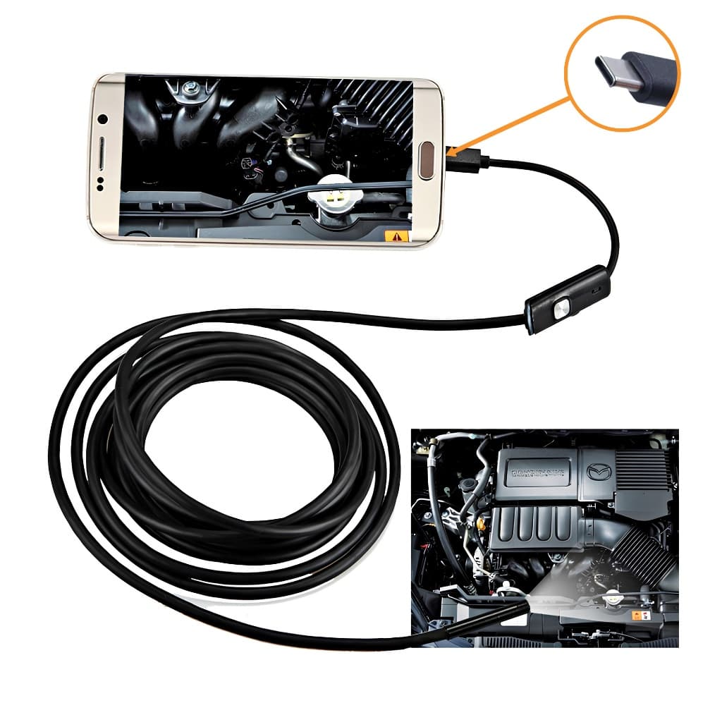 Câmera Sonda Endoscópica Flexível Prova Dágua Android 2M