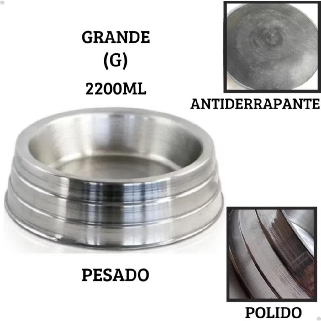 Comedouro ou Bebedouro de Alumínio Pesado  Antiderrapante Todas as Medidas Envio Imediato