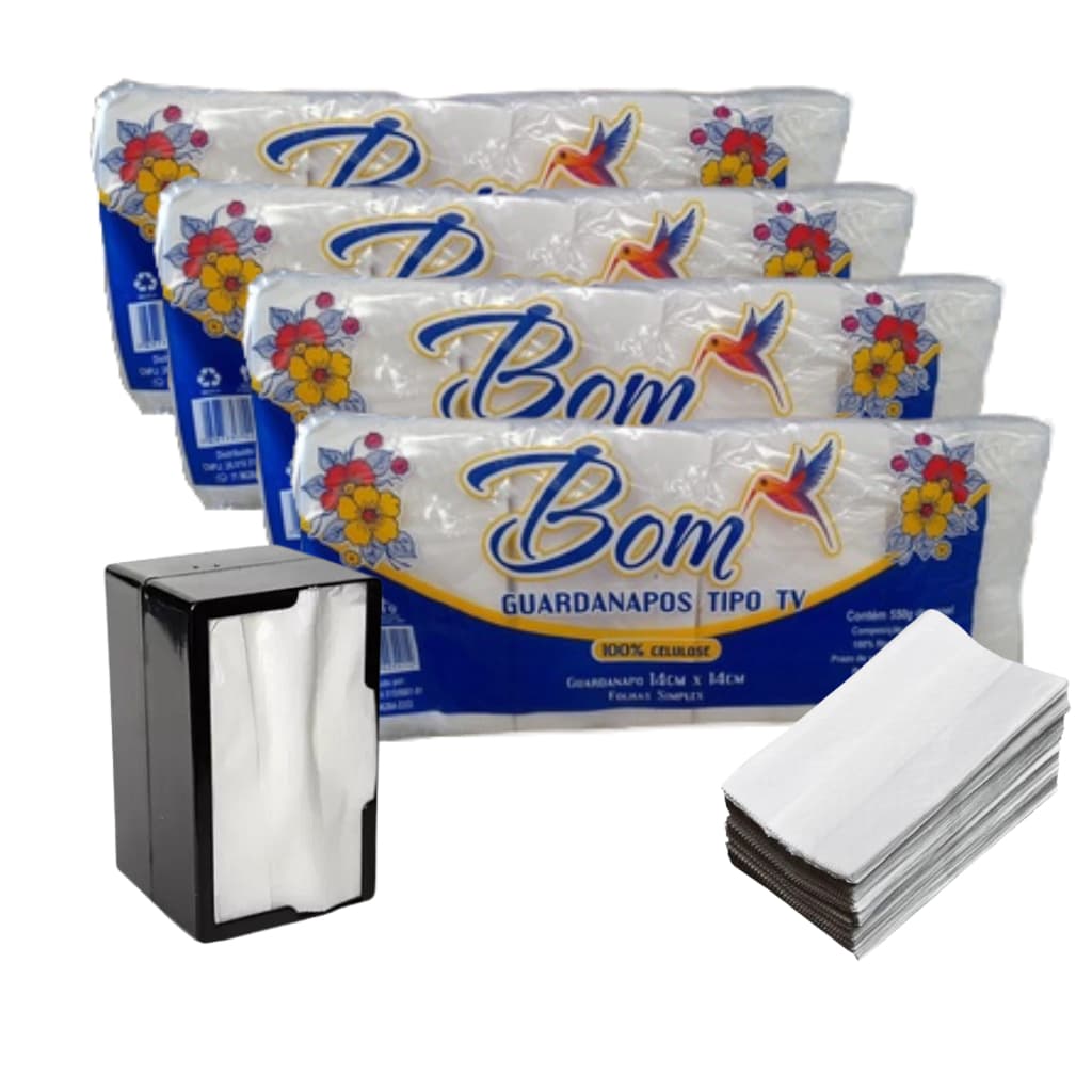 Kit 10 Pacotes Papel Guardanapo TV Bom Embalagem Econômica 20.000 Folhas Restaurante Lanchonete Bar