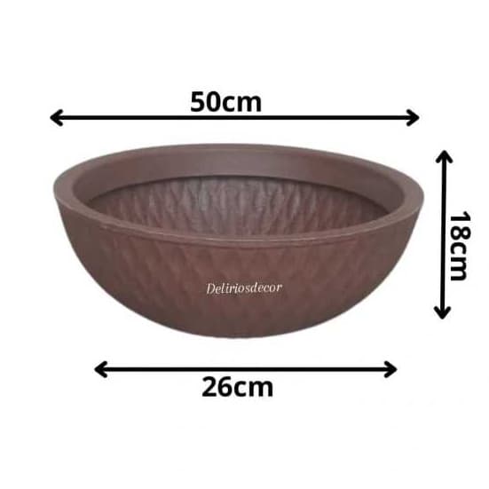 Vaso de Planta Decorativo Reciclável em Polietileno , Bacia  Horizontal - Cód 141