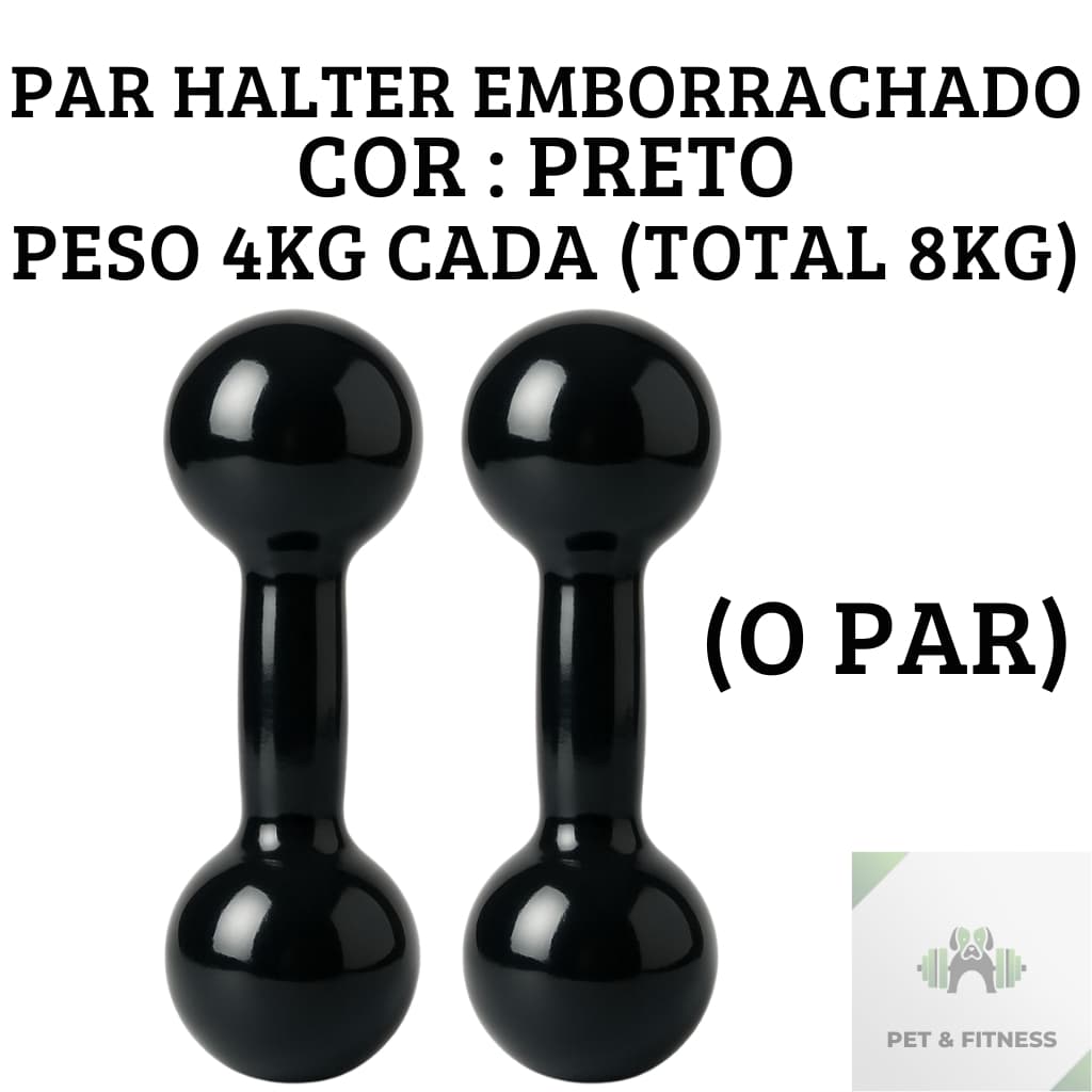 Halter 4kg o Par total 8kg Emborrachados Ferro Fundido Treino Em Casa Peso de Academia Promoção