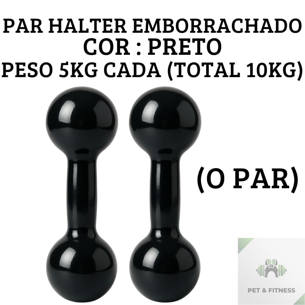 Halter 5kg o Par total 10kg Emborrachados Ferro Fundido Treino Em Casa Peso de Academia Promoção