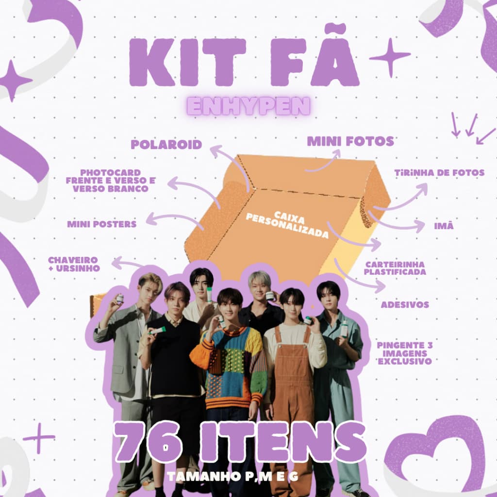 KIT FÃ ENHYPEN (grupo ou solo) [O VIRALIZADO] - ATÉ 76 ITENS - PHOTOCARD • ADESIVOS•FOTOS • PINGENTE
