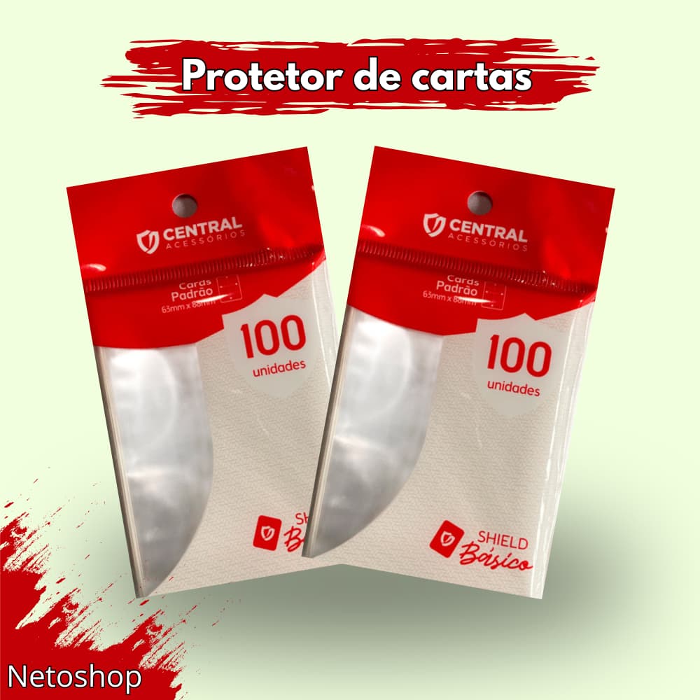 Sleeve Central Shield 63 x 88mm Padrão Básico Protetor de Cartas Transparente Pokémon Magic TCG - ED