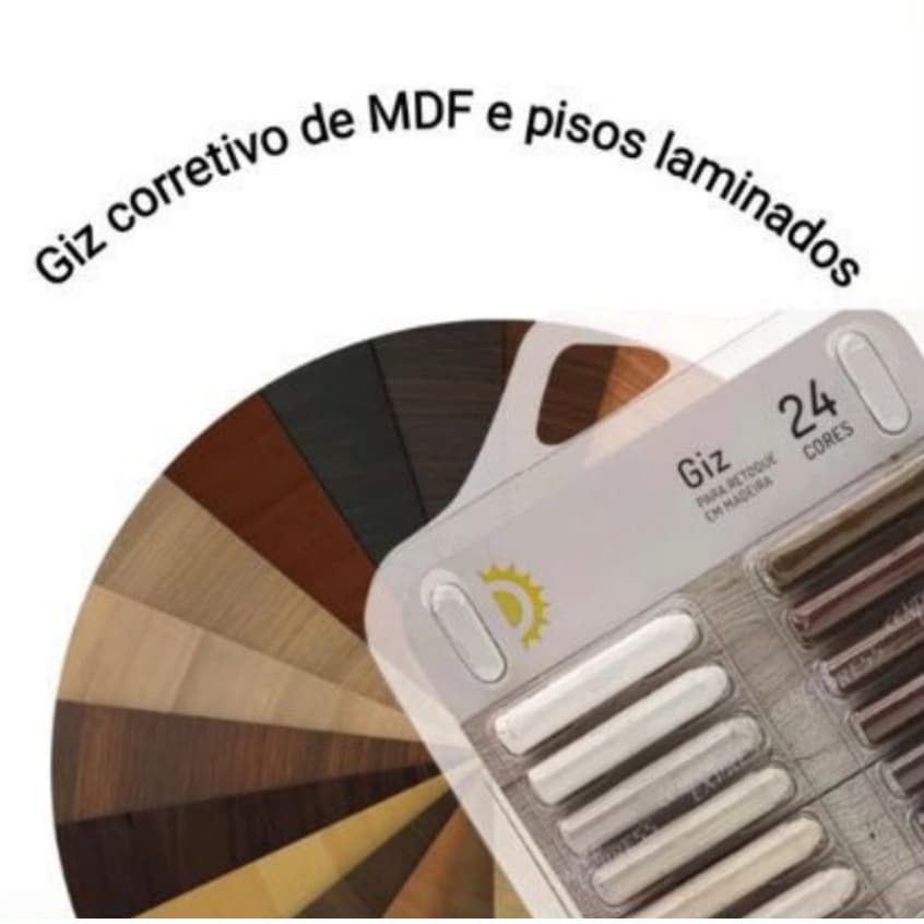 Giz Corretivo para MDF e Piso Laminado Kit com 24 Cores | Envio Imediato