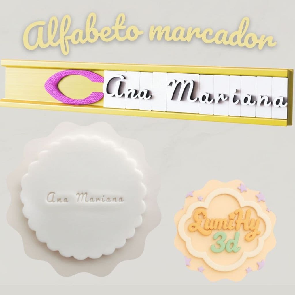 Régua Alfabeto 144 Peças Kit Carimbo Marcador Textura Completo
