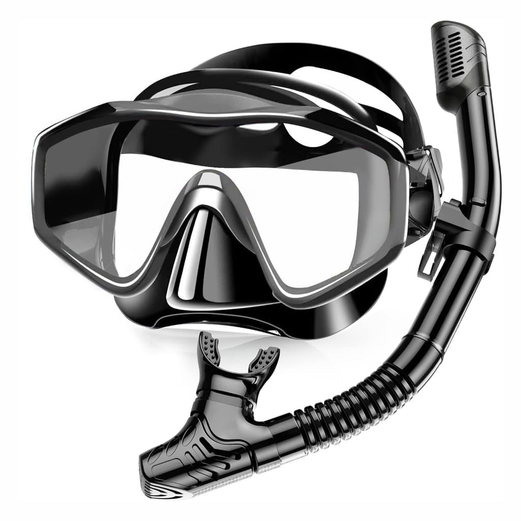 Equipamento de mergulho com snorkel para adultos Conjunto de máscara com snorkel seco Óculos de natação