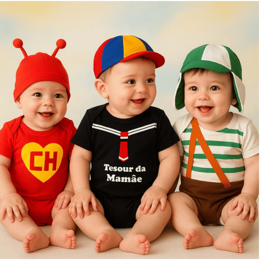 Body Bebê Meninos Infantil Mêsversário Temático Chaves Super Confortável