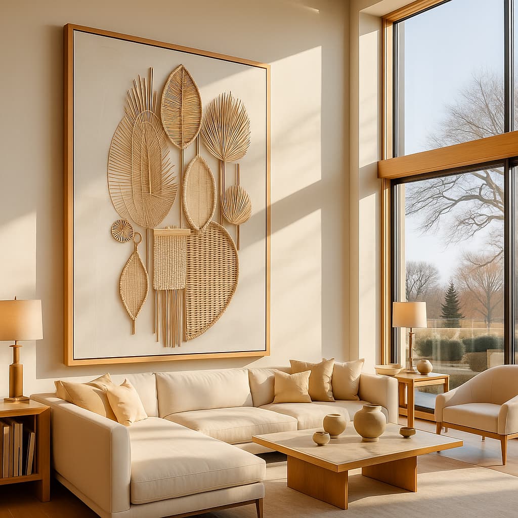 Quadro Fibra Natural – Moldura Fina, Perfeito para Ambientes Elegantes