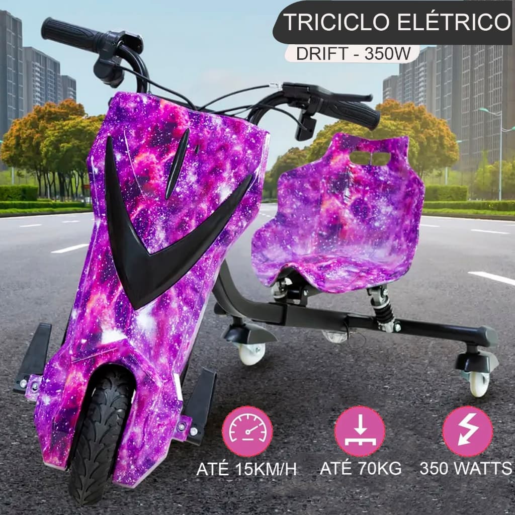 Triciclo Infantil Elétrico Com  Bluetooth MP3 Drift  Farol e Luz LED - Modelo Especial