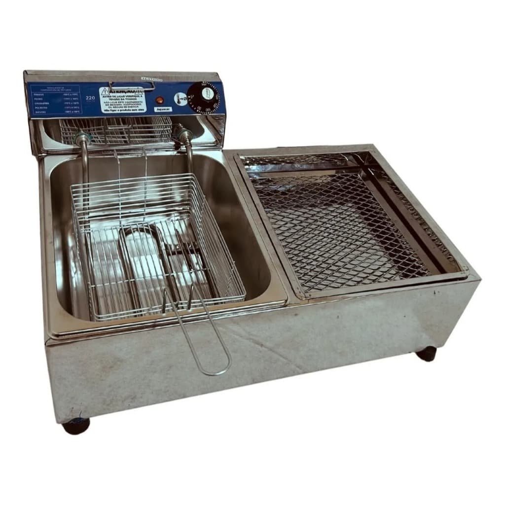 Fritadeira Elétrica 5 Lts Com Escorredor Conjugado Inox