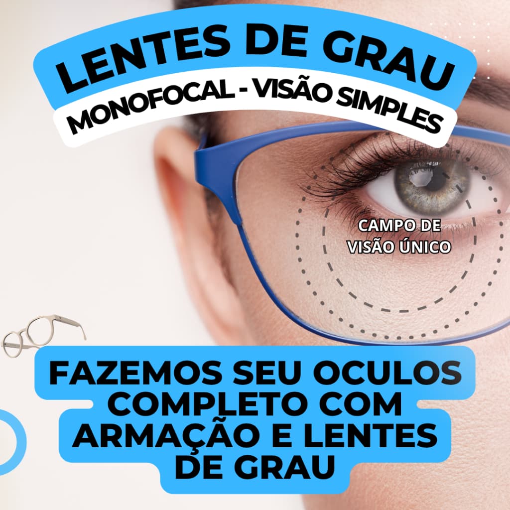 👓Par Lentes (Visão Simples) Monofocais ⭐colocar seu grau - Miopia - Hipermetropia - Astigmatismo.