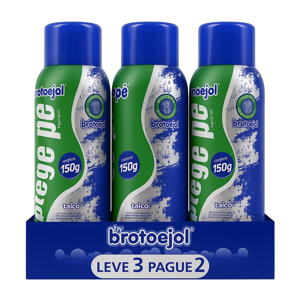Kit Com 3 Talco Para Pés Canforado Antisséptico 150g Brotoejol