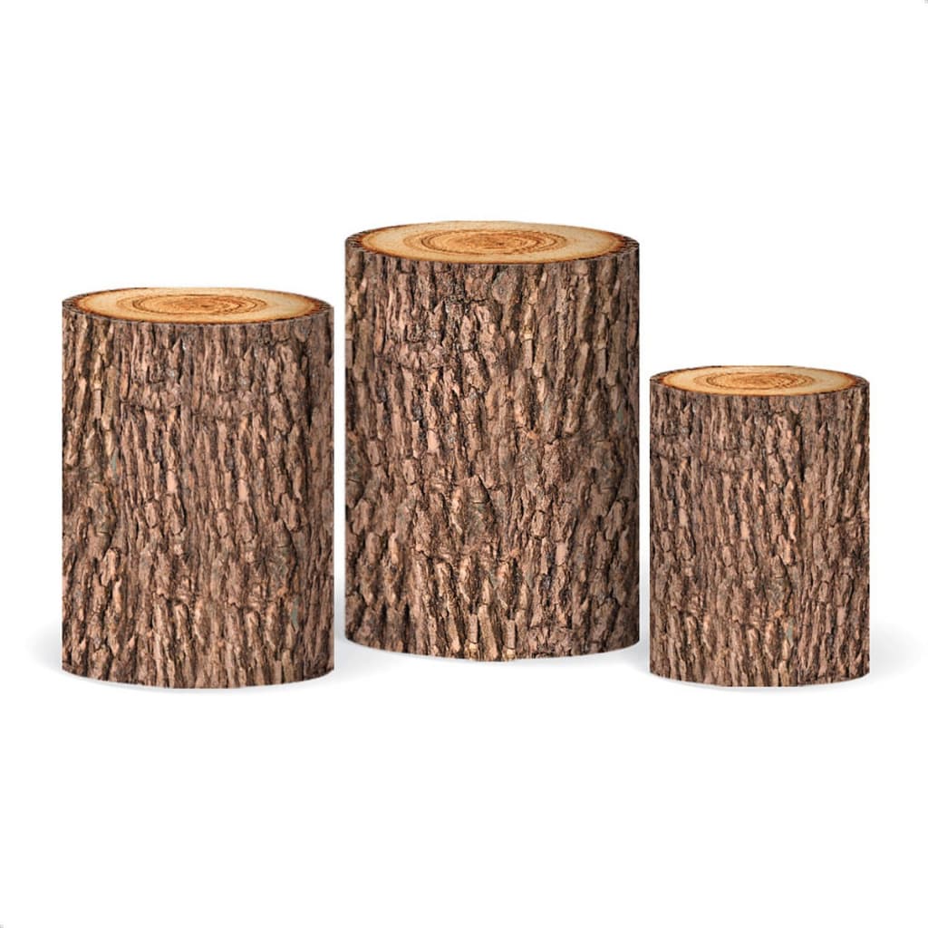 Trio Capas de Cilindro Vest Fácil Sublimados Helanca Premium Tema Tronco Madeira