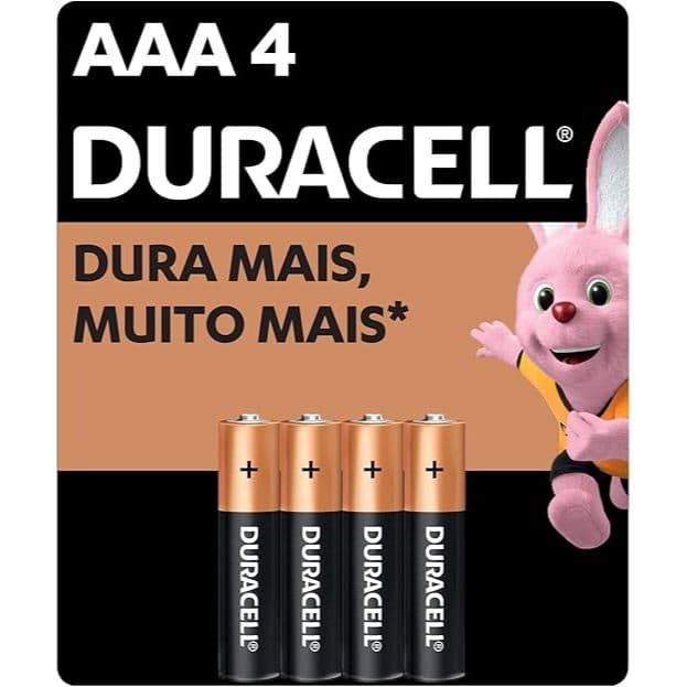 Duracell Pilha Alcalina AAA Palito Duracell Com 4 Unidades Cartelado