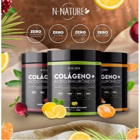 Colágeno + Ácido Hialurônico 220g N-Nature | Promoção Especial com Frete Grátis!