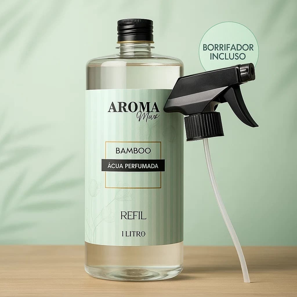 Água Perfumada Bamboo 1 Lt - Aromatizador Fresco para Lençóis, Roupas, Tecidos e Ambientes Aroma Max